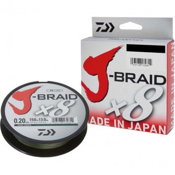 Шнур DAIWA J-Braid X8 0,24мм 150м dark green Шнур DAIWA J-Braid X8 0,24мм 150м dark green